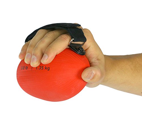 CanDo Handy Grip Weighted Ball for Weight Training and Exercise - Ergonomic Non-Slip Hand Weight, 3lb Red - size: 3 Pound
