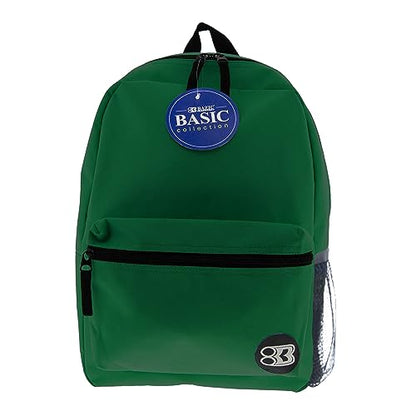 BAZIC Products 1033 Basic Backpack, Green, 16" - color: Green, size: 16"