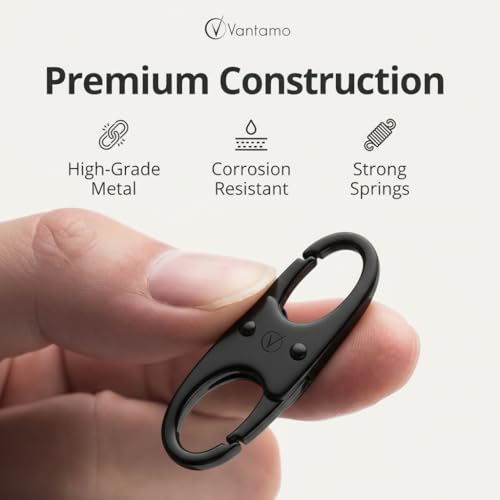 Vantamo Premium 4 Zipper Clips Anti Theft for Backpack, Luggage & Purse, Pull Replacement Zipper Locks, Purse Clip for Travel - color: Black Matte