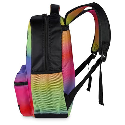 AI ACCESSORY INNOVATIONS Fuggler Backpack with Big Face Oogah Boogah Character, Rainbow Gradient, 16 Inch, Polyester, 3 Pockets, Adjustable Straps, for Kids Ages 5-12 - style: Fuggler Oogah Boogah Backpack