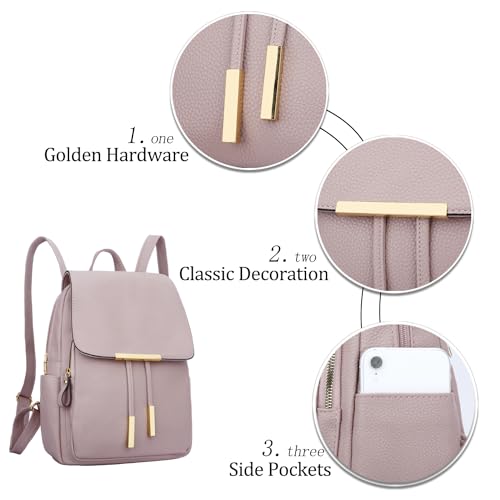 KKXIU Trendy Leather Backpack Purse for Women and Ladies Shoulder Travel Daypacks Bags (A-Pink) - color: A-pink, style: Backpack