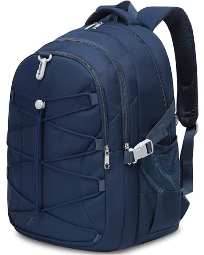 BLUEFAIRY Middle High School Backpack for Teen Boys Girls Large College Bookbag with Laptop Sleeve Back to School Book Bags Mochilas Escolares para Niños Niñas Adolescentes (Dark Blue, Solid) - color: Dark Blue