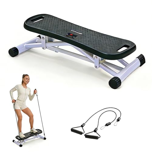 Rock Stepper Side To Side Balance Boards For Adults Includes Lcd Display & Resistance Bands A Low-impact, Compact Stepper Ideal For Targeting The Legs, Glutes, And Abs - color: Black + Purple