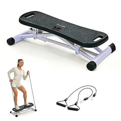 Rock Stepper Side To Side Balance Boards For Adults Includes Lcd Display & Resistance Bands A Low-impact, Compact Stepper Ideal For Targeting The Legs, Glutes, And Abs - color: Black + Purple