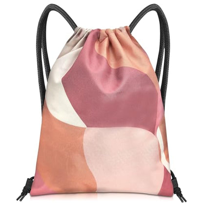 Drawstring Backpack Draw String Bag Sports Gym Bags Waterproof Cute Aesthetic Sackpack for Unisex Women Sports Beach Travel(13"×17")-Pink - color: Z10-pink