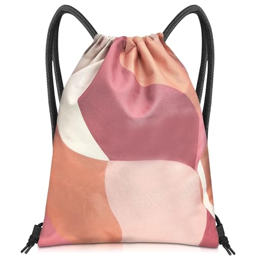Drawstring Backpack Draw String Bag Sports Gym Bags Waterproof Cute Aesthetic Sackpack for Unisex Women Sports Beach Travel(13"×17")-Pink - color: Z10-pink