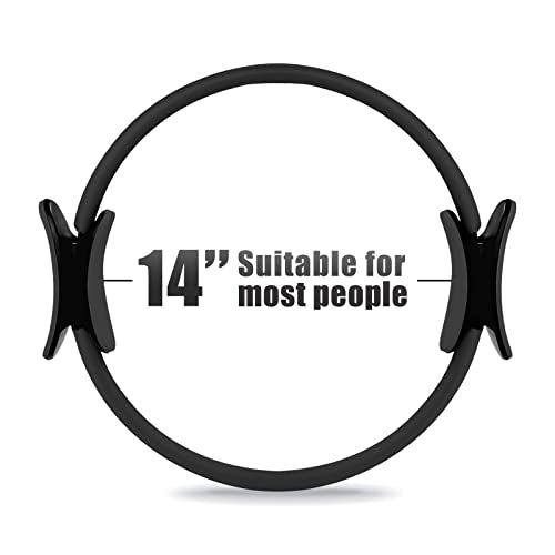 RitFit Pilates Ring Circle - 14 Inch Magic Fitness Circle for Toning Inner & Outer Thighs, Bonus Workout Guide Included - style: Black