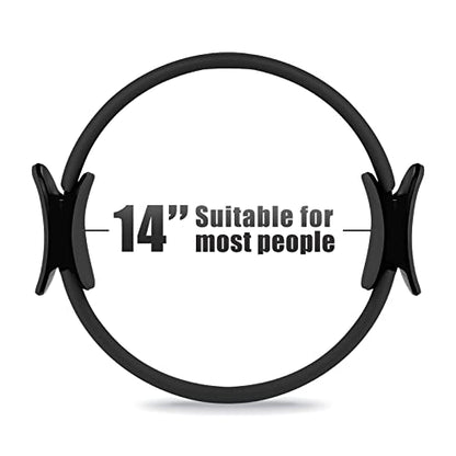 RitFit Pilates Ring Circle - 14 Inch Magic Fitness Circle for Toning Inner & Outer Thighs, Bonus Workout Guide Included - style: Black