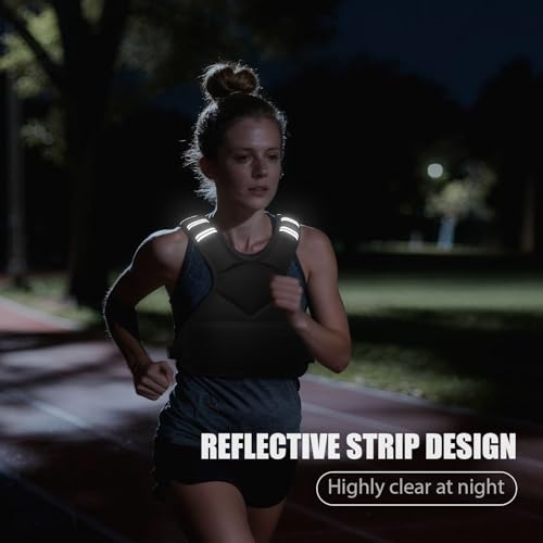 Ragebby Adjustable Weighted Vest for Women Men, 4-10lb/12-18lb/ Vest with 6 Ironsand Weights, Weight Vest with Reflective Strip for Running, Walking, Exercise, Strength Training - size: 4-10LB