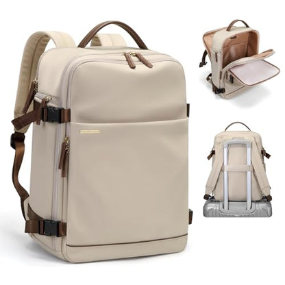 GOLF SUPAGS Laptop Backpack with Separate Laptop Compartment Fits 15.6 Inch Notebook Large Capacity Computer Bag for Women Work Travel College Backpacks (Apricot) - color: Apricot