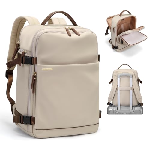 GOLF SUPAGS Laptop Backpack with Separate Laptop Compartment Fits 15.6 Inch Notebook Large Capacity Computer Bag for Women Work Travel College Backpacks (Apricot) - color: Apricot