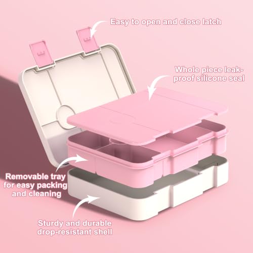 Bevalsa Backpack for Girls, Bow School Bookbag Teen Girls Backpack Set with Bento Lunch Box, Insulated Bag & Pencial Case, 43oz Lunch Containers for Kids Elementary Middle Student (Pink Bow) - color: Pink Bow