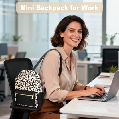 BTOOP Mini Backpack Women Girls Water-resistant Small Backpack Purse Shoulder Bag for Womens Adult Kids School Travel - color: Black-leopard, size: Mini