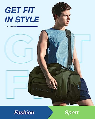 BAGSMART 4-IN-1 Gym Bag for Women Men, TSA Duffle Bag for Travel - color: Green