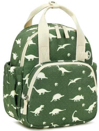 Bluboon Toddler Backpack for Girls Boys 2-4 Cute 12" Preschool Kindergarten Backpacks Kids Daycare Bags School Travel (Dinosaur Green Corduroy, Age 2-4 (12" H not Fit A4 Folder)) - color: Dinosaur Green Corduroy, size: Age 2-4 (12" H not Fit A4 Folder)