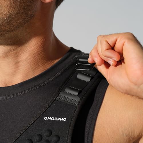 OMORPHO Men’s 20 lb G-Vest Icon Bundle, adjusts from 10 lb to 20 lb in increments with included G-Pack weight panels, low-profile, fully adjustable, comfort fit. Great for walking, hiking, running and training. - color: Black