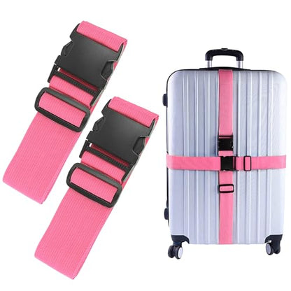 80In Luggage Straps for Suitcase Travel Long Belt Accessories, 2 Pack Pink - color: 2Pcs Pink