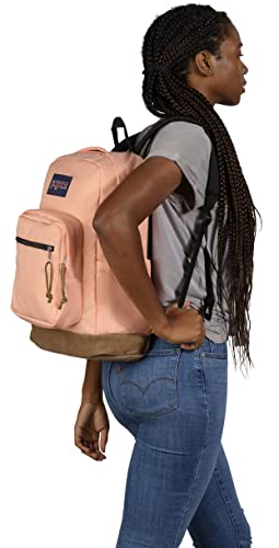JanSport Right Pack Backpack - Durable Daypack with Padded 15" Laptop Sleeve, Spacious Main Compartment & Integrated Water Bottle Pocket - Peach Neon - color: Peach Neon