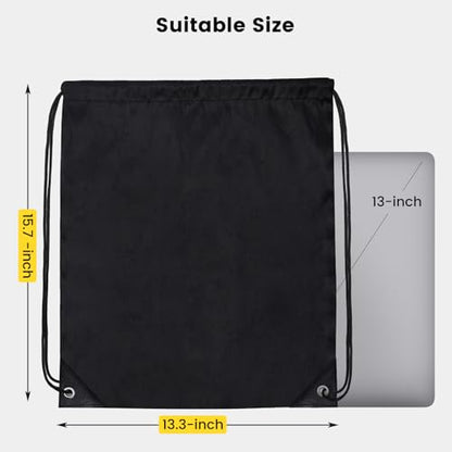 Vorspack 100 Pcs Drawstring Bags Bulk - Lightweight Drawstring Backpack, Cinch Bag for Party Sport Gym Trip Gift - Black - color: Black