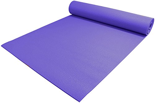 YogaAccessories 1/4" Thick High Density Deluxe Non Slip Exercise Pilates & Yoga Mat - color: Dark Purple