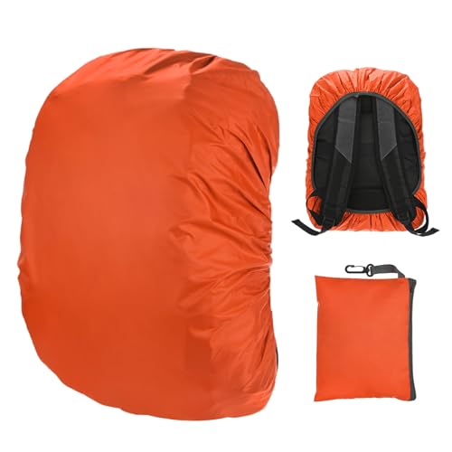 M METERXITY Waterproof Backpack Rain Cover, Waterproof Backpack Cover, Bag Rain Cover with A Carry Pouch for Hiking/Biking/Camping/Outdoor Traveling - color: Orange, size: Middle(30L-40L)