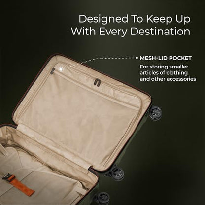 Briggs & Riley 27 Inch Medium Checked Luggage - Hardshell Heavy Duty Travel Suitcase Spinner with TSA Lock - Integrated Garment Compartment System - Torq Collection - Hunter Green - color: Hunter, size: 27"