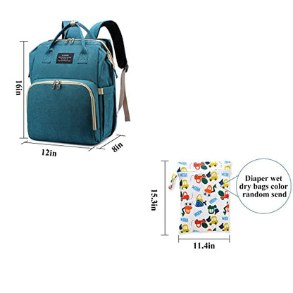 ANWTOTU Baby Diaper Bags with Changing Station,Waterproof Diaper Bag Backpack for Moms Dads with USB Charging Port,Large Capacity Multifunctional Baby Essentials(Green) - color: Green