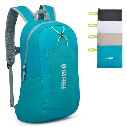 G4Free 24L Lightweight Packable Hiking Backpack Sport Travel Daypack Water Resistant for Women Men - color: Peacock Blue