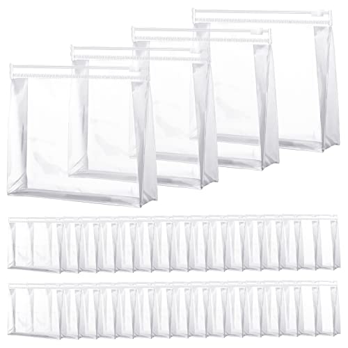 Xuniea 50 Pcs Mini Clear Makeup Bag Small Clear Zipper Pouch Travel Plastic Cosmetic Organizer Waterproof for Toiletries Swimsuit Bikini Bathing Suit(5.9 x 5.1 x 1.45 in,Transparent) - color: Transparent, size: 5.9 x 5.1 x 1.45 In