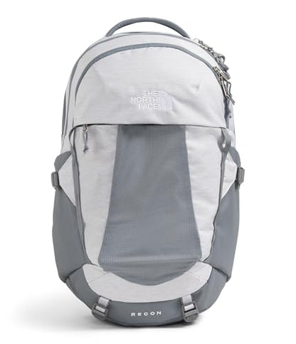The North Face Women's Recon Everyday Laptop Backpack - Commuter Travel Bag, 18" Laptop Sleeve, Water-Repellent, TNF White Metallic Mélange/Mid Grey-NPF, One Size - color: Tnf White Metallic Mélange/Mid Grey-npf