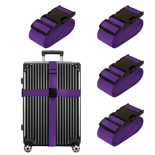 Luggage Straps for Suitcases TSA Approved Travel Belt by Chelmon(Purple) - color: Purple