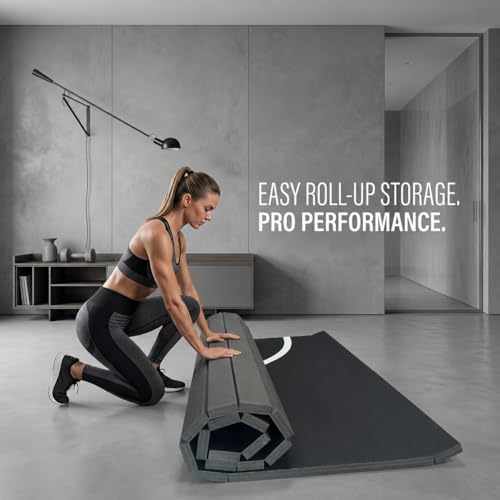 Professional Flexi-Roll Wrestling Mat – High-Density Shock Absorption for BJJ, Judo, MMA & Jiu Jitsu – Portable 1.2-Inch Thick Home Gym Training Flooring for Martial Arts & Yoga - size: NEW-10' X 10'