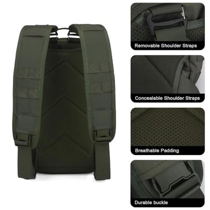 Mardingtop Small Tactical Backpack,Molle Military Rucksack Daypack for Hiking Traveling,15L Sling bag，Crossbody Bag for men - color: Ranger Green-15l