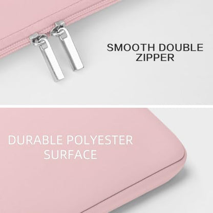 RAINYEAR 13 Inch Laptop Sleeve with Pocket & Accessories Pouch, Light Pink - color: Light Pink(Upgraded Version), size: 13"