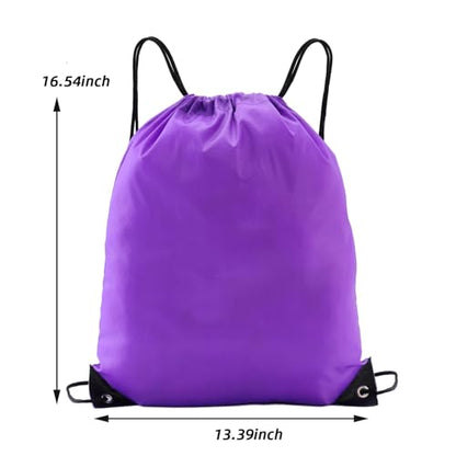 Drawstring Backpacks,10 Pack — Lightweight Drawstring Bags, Gym Sack for Sports, Daily Use & Travel (10, Purple) - color: Purple