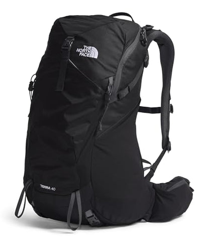 The North Face Terra 40 Backpack - Unisex Hiking Pack, Padded Hipbelt, Pole & Ice Axe Attachments, Hydration Sleeve, TNF Black/Asphalt Grey-NPF, Large/X-Large - size: Large-X-Large