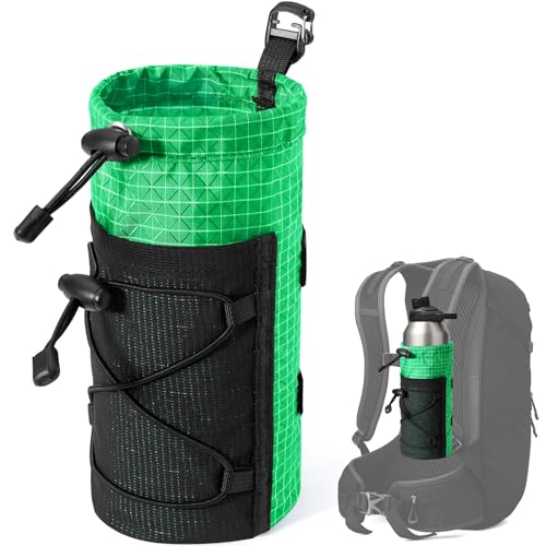 Large Water Bottle Holder Pouch Bag, Backpack Water Bottle Holder Mesh Bag Carrier Fits for 10-32oz Bottles, Heavy-Duty Water Bottles Holder Accessories for Hiking, Sports, Travel, Outdoor - color: Green
