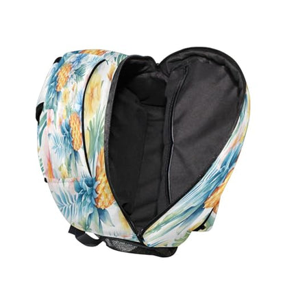 Day Backpack for Women Men Fashion Laptop Bag with Chest Strap Gift Men & Women Sliced Pineapple and Flowers - color: Multicolor15