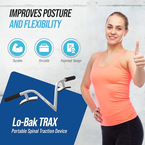 Lo-Bak TRAX by EZ-Bak Lumbar Spine Stretcher - Upper and Lower Back Stretcher for Herniated Disc & Sciatica Scoliosis - Portable Lumbar Traction Device for Spinal Decompression and Back Pain