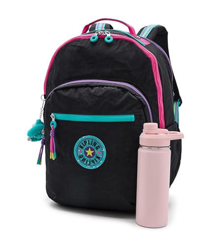 Kipling Women's Seoul Extra Large Fc 17" Laptop Backpack, Durable, Roomy with Padded Shoulder Straps, Built-In Protective Sleeve - color: Black Fun C, size: 13.5''L x 17.75''H x 9''D