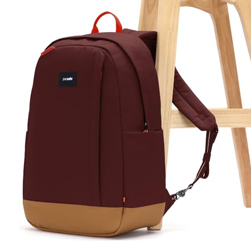 Pacsafe GO 25L Anti Theft Backpack, Garnet Red
