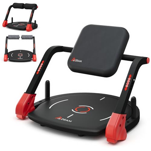 Mdeam Upgraded Sit Up Machine, Ab Workout Equipment, Ab Machine & Exercise Equipment with Flat Backrest & Massage Rollers for Home Gym, Sit Up Exercise Equipment with Angle Locking Accessory