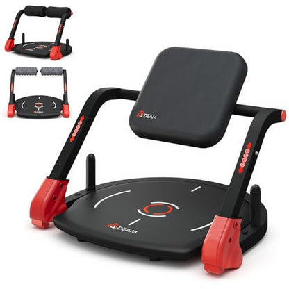 Mdeam Upgraded Sit Up Machine, Ab Workout Equipment, Ab Machine & Exercise Equipment with Flat Backrest & Massage Rollers for Home Gym, Sit Up Exercise Equipment with Angle Locking Accessory