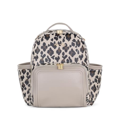 Itzy Ritzy Mini Diaper Bag Backpack – Chic, Compact Mini Plus Backpack with Changing Pad, 10 Pockets (6 Internal, 4 External), Grab-Top Handle & Rubber Feet (Leopard) - color: Leopard