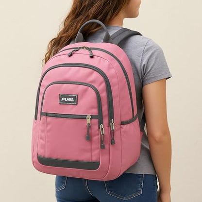 FUEL Laptop Bag Hiking Travel Commuter Carry On Casual Water Resistant College Daypack Classic Computer Bag Backpack for Women, Pink - color: Pink