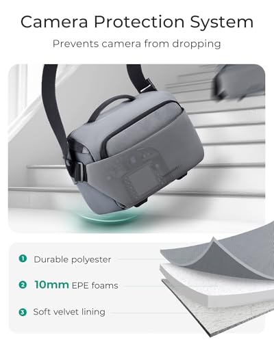 BAGSMART Camera Sling Bag, Small Camera Bags for Photographers with Tripod Holder, Waterproof DSLR/SLR/Mirrorless Camera Bags Crossbody with Rain Cover, Compatible with Canon Sony Nikon, Black - color: Black