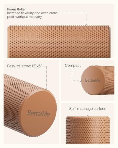 BetterMe Foam Roller for Muscle Recovery – High Density Exercise Roller for Back &Legs – Deep Tissue Massage Roller for Tension, Relief & Stretching (Mocha) - color: Mocha