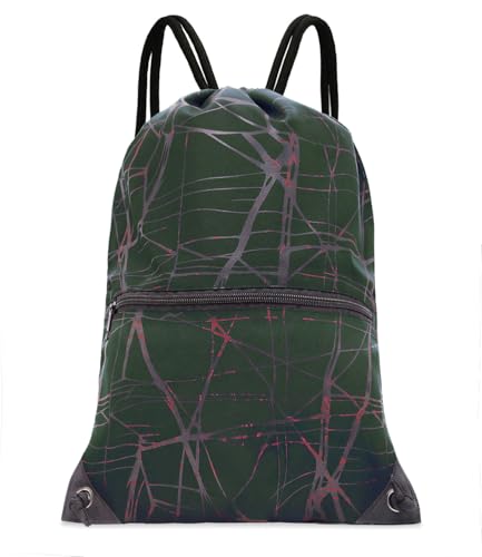HOLYLUCK Drawstring Backpack Bag Sport Gym Sackpack - color: Metallic-black