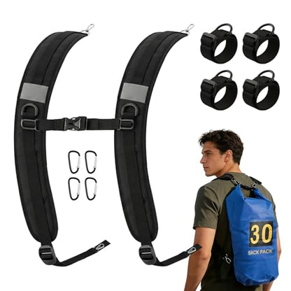 Backpack Straps Replacement, Adjustable Padded Shoulder Straps with 4 Metal Hooks, 4 Noly Strap s & D Hooks, Oxford Cloth Replacement Strap s for Backpack, Dry Bag, Sprayer
