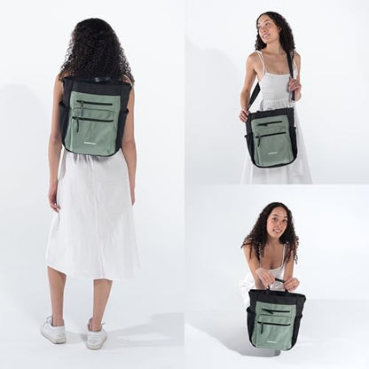 Sherpani Soleil, Anti Theft Convertible Backpack, 3 in 1 Tote, Crossbody Purse, 18L Travel Bag, Fits 13” Laptop (Aloe Mist) - color: Aloe Mist